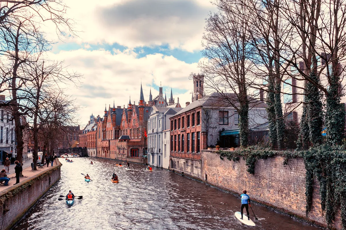 Canal Kayaking in Bruges — a scene in Bruges